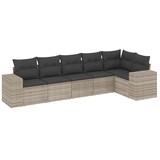 thumbnail of vidaXL 6-tlg. Garten-Sofagarnitur mit Kissen Hellgrau Poly Rattan