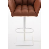 thumbnail of Banco de bar Damaso com revestimento em imitação de pele marrom claro/branco