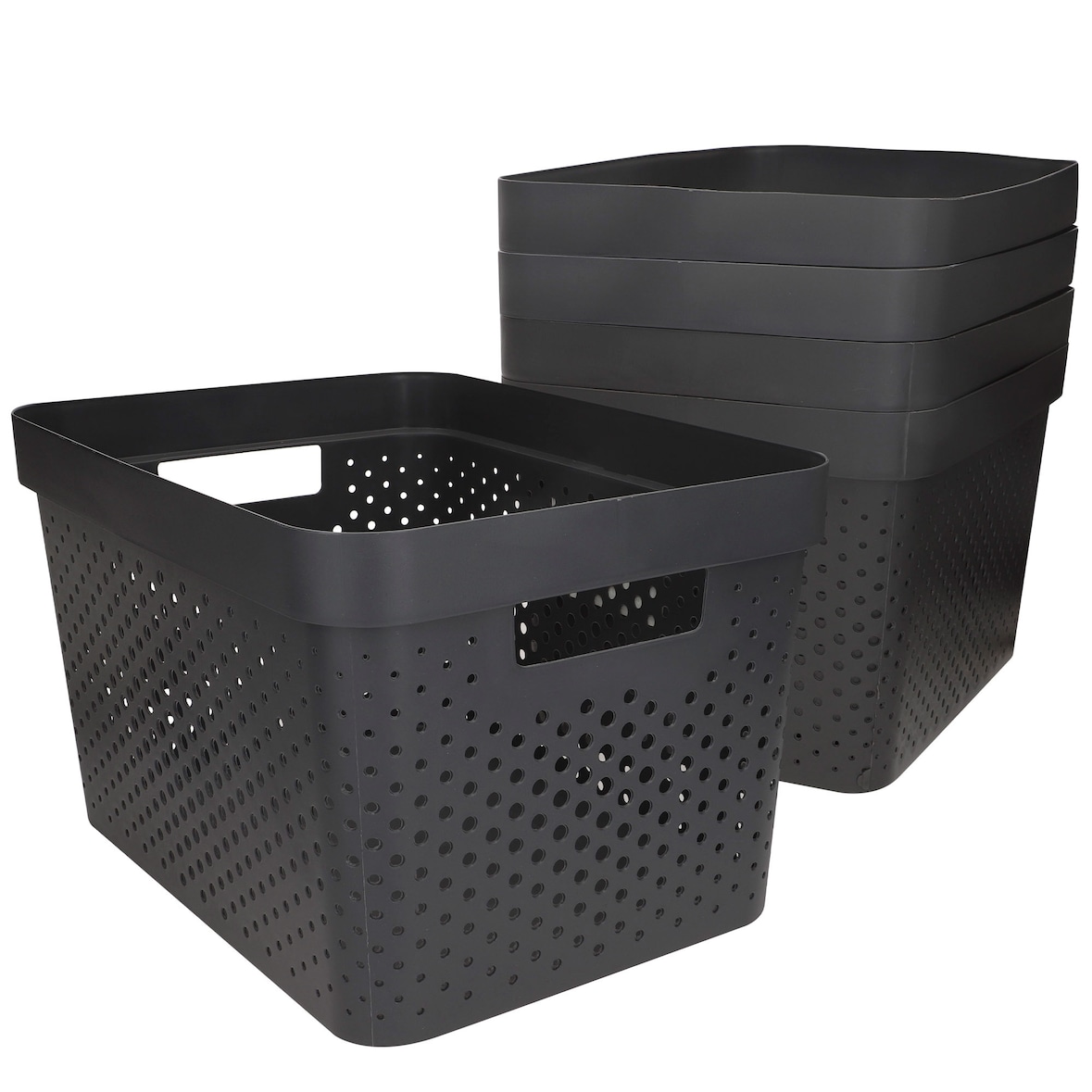 Curver Pack 5 cestas organizadoras Infinity 17L gris