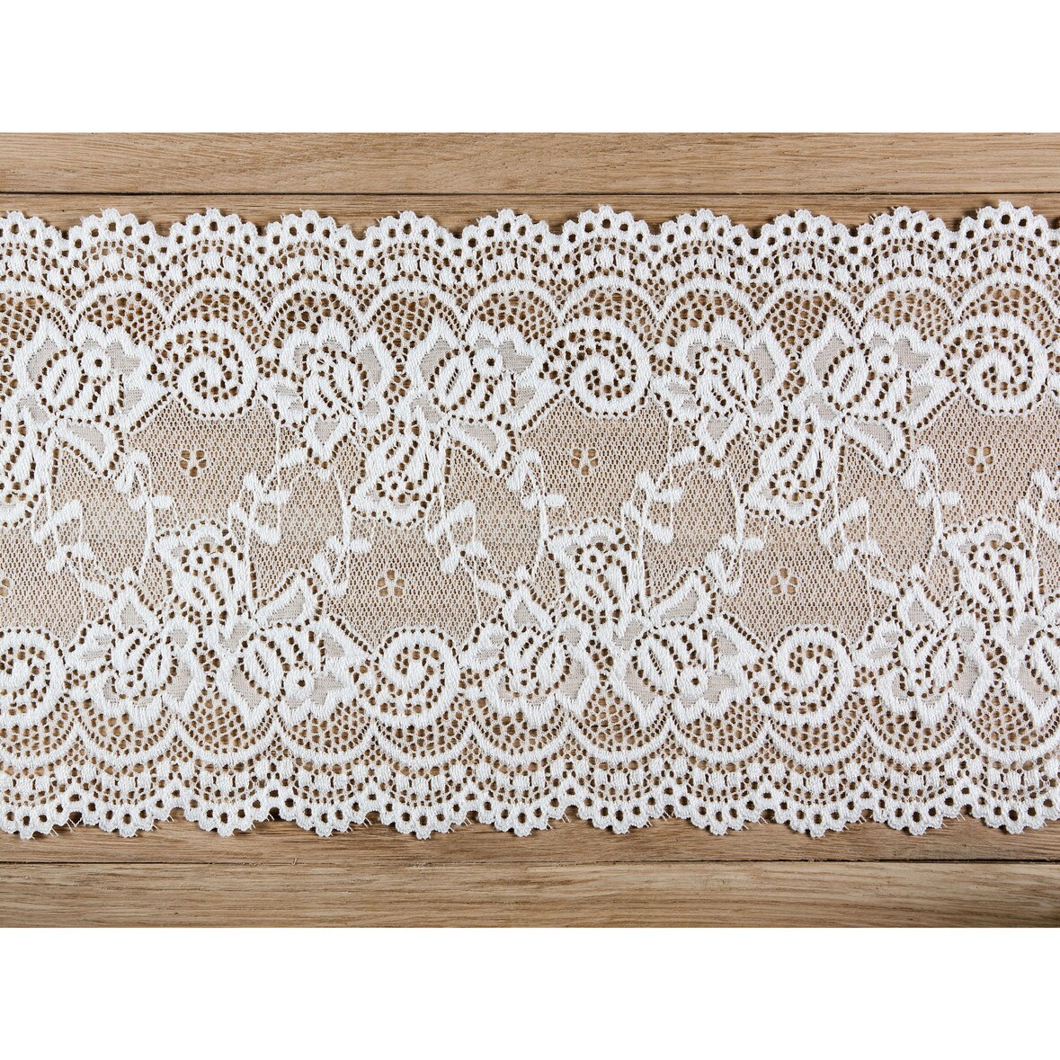 15cm Tischläufer Spitze 9m Vintage Tischband Breites Blumen Spitzenband zum Nähen Dekorieren Basteln Tischdeko Stuhldeko Hochzeitsdeko Hochzeit Weiß