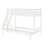 thumbnail of Doppel-Etagenbett 120x200 und 80x200 Erwachsenen-Stockbett Kiefer Massivholz weiß V-60.18W-08-12 Rollrost und Doppelbettkasten inkl.