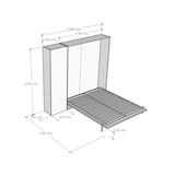 thumbnail of Cama doble Kentaro Oak Nature con columna izquierda-derecha