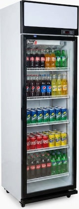 thumbnail of Romux® Glastürkühlschrank MB 380 Liter 1 Tür Belüftet | Professioneller Getränkekühlschrank mit Glastür & LED