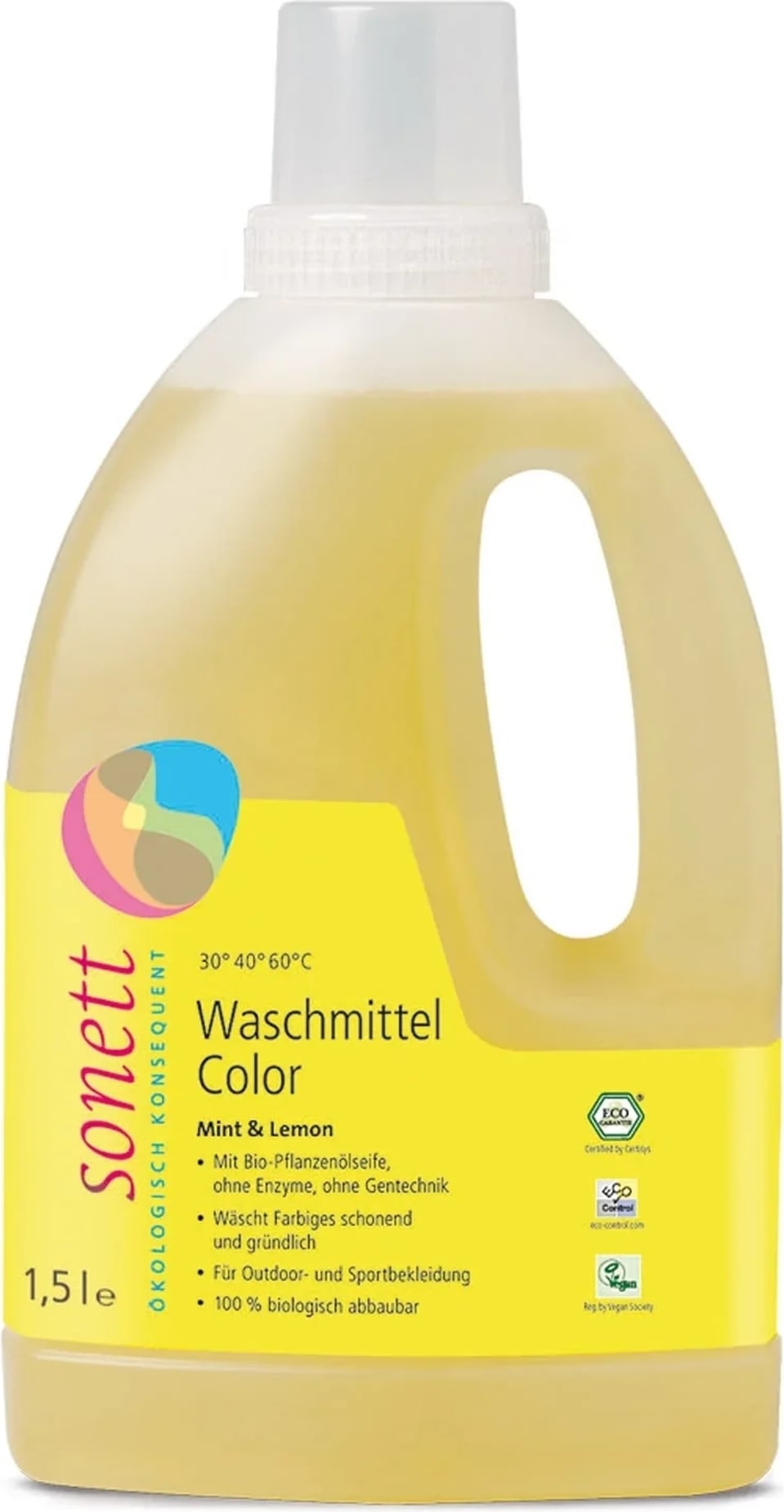 SONETT Waschmittel color Mint & Lemon flüssig 1,5 Liter