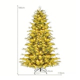 thumbnail of COSTWAY 180 cm künstlicher Weihnachtsbaum mit Beleuchtung, Tanne mit 270 warmweißen LED-Lichtern, grün