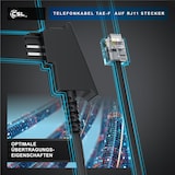 thumbnail of CSL - 0,5m Telefonkabel TAE-F Stecker auf RJ11 Stecker − Int. Norm 6P4C / 4-polig belegt − Flachkabel - TAE-F - schwarz