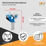thumbnail of Dispensador Cinta Adhesiva 14 x 25 cm, Precintadora Embalaje, Pistola ideal para rollos cinta grandes 48cmsX60mts. SIDI (1ud, 6 Precintos)