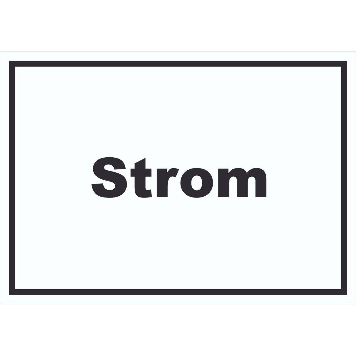 Strom Schild mit Text Anschluss waagerecht A5 (148x210mm)