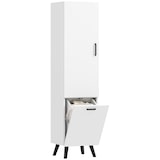 thumbnail of HOMCOM armario de baño alto columna de baño estrecho con puerta cesto para ropa sucia y estantes mueble auxiliar para salón 35x31,5x144 cm blanco