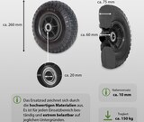 thumbnail of 4x Sackkarrenrad PU-Rad 260x85 mm 3.00-4 60 mm versetze Nabe Ø 20 mm schwarz Vollgummi Bollerwagen