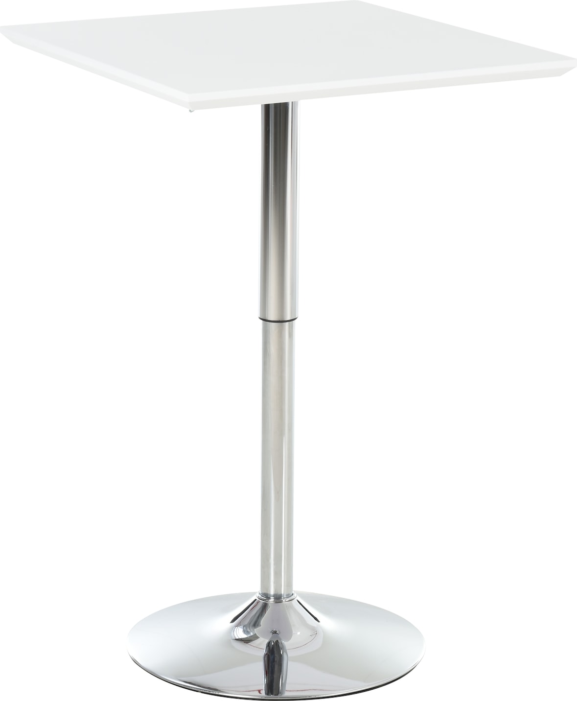 Stehtisch höhenverstellbar Weiß 60x60x92 cm quadratisch MDF Tischplatte Stahlgestell mit rutschfesten Gummifüßen modern für Küche Balkon