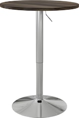 thumbnail of Runder Bartisch, höhenverstellbar & 360° drehbar, verzinkter Stahlfuß, Ø60 x 69–91 cm, Braun
