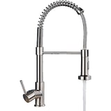 thumbnail of Bernd | Gastronomie Silber gebürstet  Armatur mit Feder | Edelstahl Wasserhahn Küche Boiler | Mischbatterie 360° drehbar | Niederdruck 3 Anschlüsse