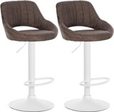 thumbnail of CHEFGASTRO 2er Set Barhocker NIAGARA Stoff Weiß HxBxT 85x47x48cm Stoff Braun Barstuhl