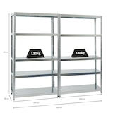 thumbnail of PROREGAL 2x Schwerlastregal Steel Eagle | HxBxT 180x100x40 cm | Fachlast 130kg | Verzinkt | Stecksystem Lagerregal Regalsystem 2 Stk.