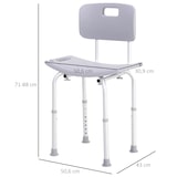 thumbnail of HOMCOM Silla de Ducha Taburete Baño Asiento con Respaldo Altura Regulable Antideslizante 43x50,6x71-88 cm Gris