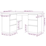 thumbnail of Scrivania Ad Angolo Rovere Fumo 145x100x76 Cm Legno Multistrato scrivania ufficio moderna economica