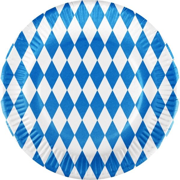 10 Teller Oktoberfest Bayern mit Bio Beschichtung Pappteller