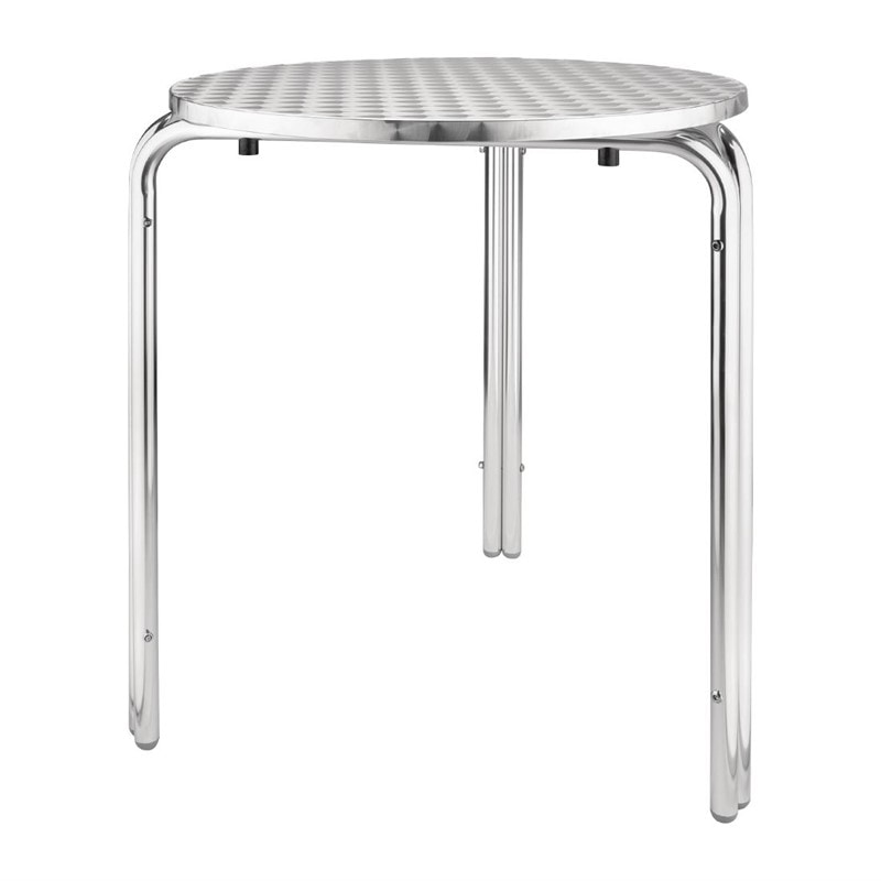 Mesa de acero inoxidable Bistro apilable redonda 600mm. Bolero U431