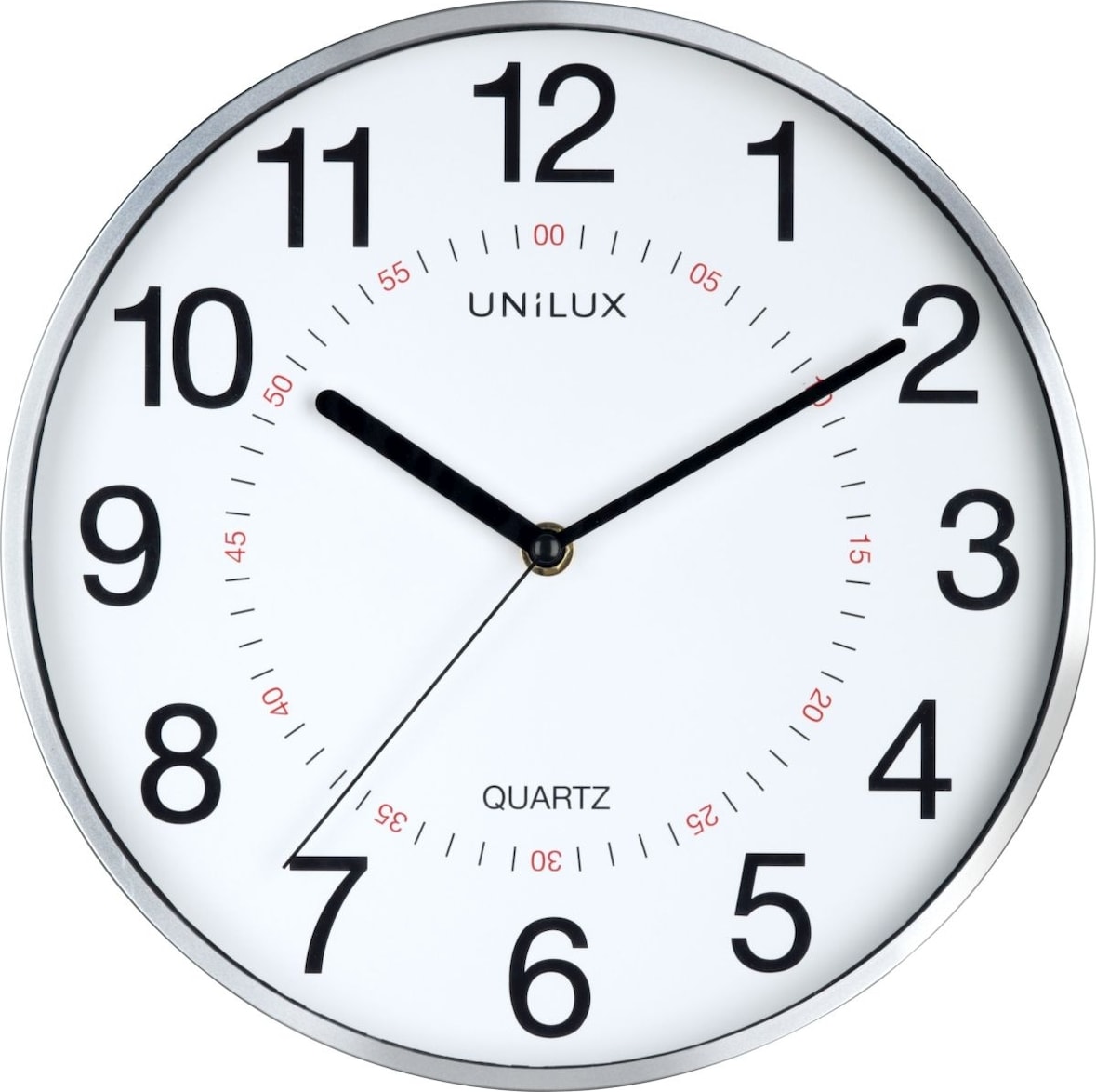 Wanduhr Aria Kunststoff 28,5 cm silber Packung mit 10 Stück