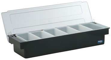 Piazza portacondimenti in plastica con 6 contenitori sostituibili 49 x 15 cm