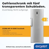 thumbnail of Exquisit Gefrierschrank GS380-NF-H-050E inoxlook | 380 l Nutzinhalt | Edelstahloptik