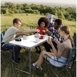 thumbnail of Mesa dobrável sólida para uso público, 120 x 60 x 48/61/74 cm, altura ajustável. Portátil, tampo de mesa em HDPE, The HomeWeeks