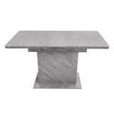 thumbnail of Ausziehbarer Esstisch mit Stauraum 75x130x70 cm in Grau Betonoptik, rechteckig, platzsparend, Metallgestell und Spanplatte, modern