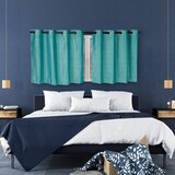 thumbnail of Relaxdays Vorhänge, 2er Set, HB 245x135 cm, blickdicht, lichtundurchlässig, Ösen, Verdunkelungsvorhänge mit Muster, grün