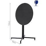 thumbnail of METRO PROFESSIONAL Mesa de bistrô dobrável Aveiro, aço, impressão efeito madeira, Ø 60 cm, redonda, cinzento escuro/preto