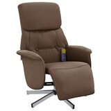 thumbnail of vidaXL Massagesessel mit Fußteil Braun Stoff