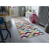 thumbnail of Farbintensiver Geometrie-Teppich mit Präzisionsschnitt `Meon Josh`. 66x300 cm | Kadima Design