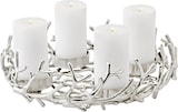 thumbnail of Adventskranz Porus (ø 42 cm), silberfarben, Geweih-Design, Aluminium vernickelt