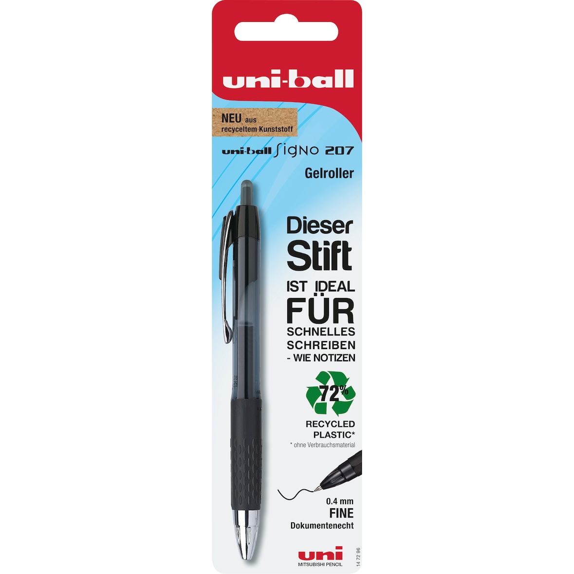 uni-ball ® Gelroller uni-ball SIGNO 207 0,4mm schwarz in Blisterkarte