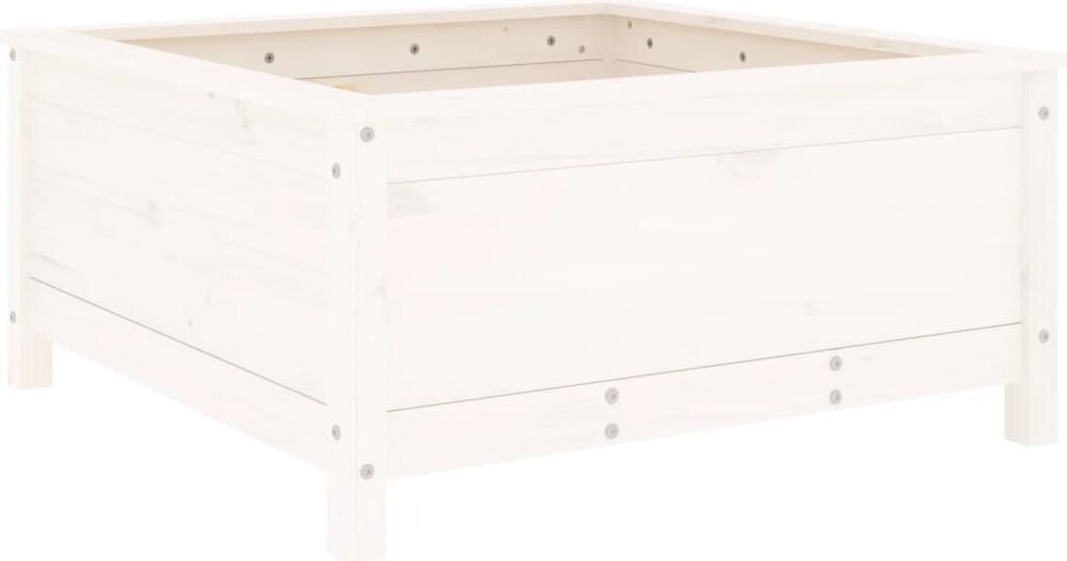vidaXL Pflanzkübel Weiß 82,5x82,5x39 cm Massivholz Kiefer
