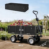 thumbnail of Outsunny carrito de jardín con ruedas grandes mango giratorio ajustable y bolsa impermeable removible carga 300 kg para todo Terreno campaña compra