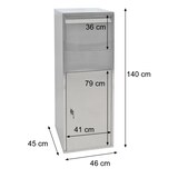 thumbnail of Cassetta per pacchi HWC-G80, cassetta per pacchi Cassetta per pacchi a stelo per pacchi formato XL ~ zincata effetto legno antracite marrone scuro