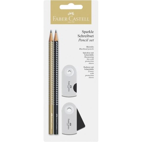 Faber Castell Bleistift Sparkle B gold/schwarz Rad+Spitzer