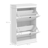 thumbnail of HOMCOM Móvel Sapateira Branco Sapateira Estreita com 2 Portas e Prateleira Ajustável para 10 Pares de Sapatos 54x24x82,5 cm Branco