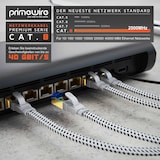 thumbnail of Primewire Flachbandpatchkabel CAT 8 mit Baumwollummantelung - Gigabit Ethernet LAN Kabel - 40 Gbit/s - S/FTP PIMF Schirmung - Netzwerkkabel - 5m