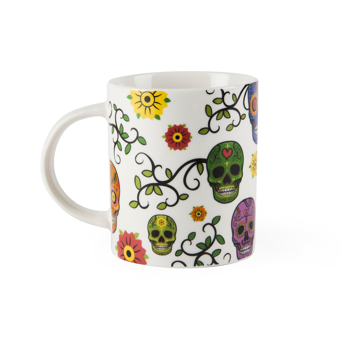 Excelsa set 4 mug Calavera porcellana 11,5x8x9 cm multicolor