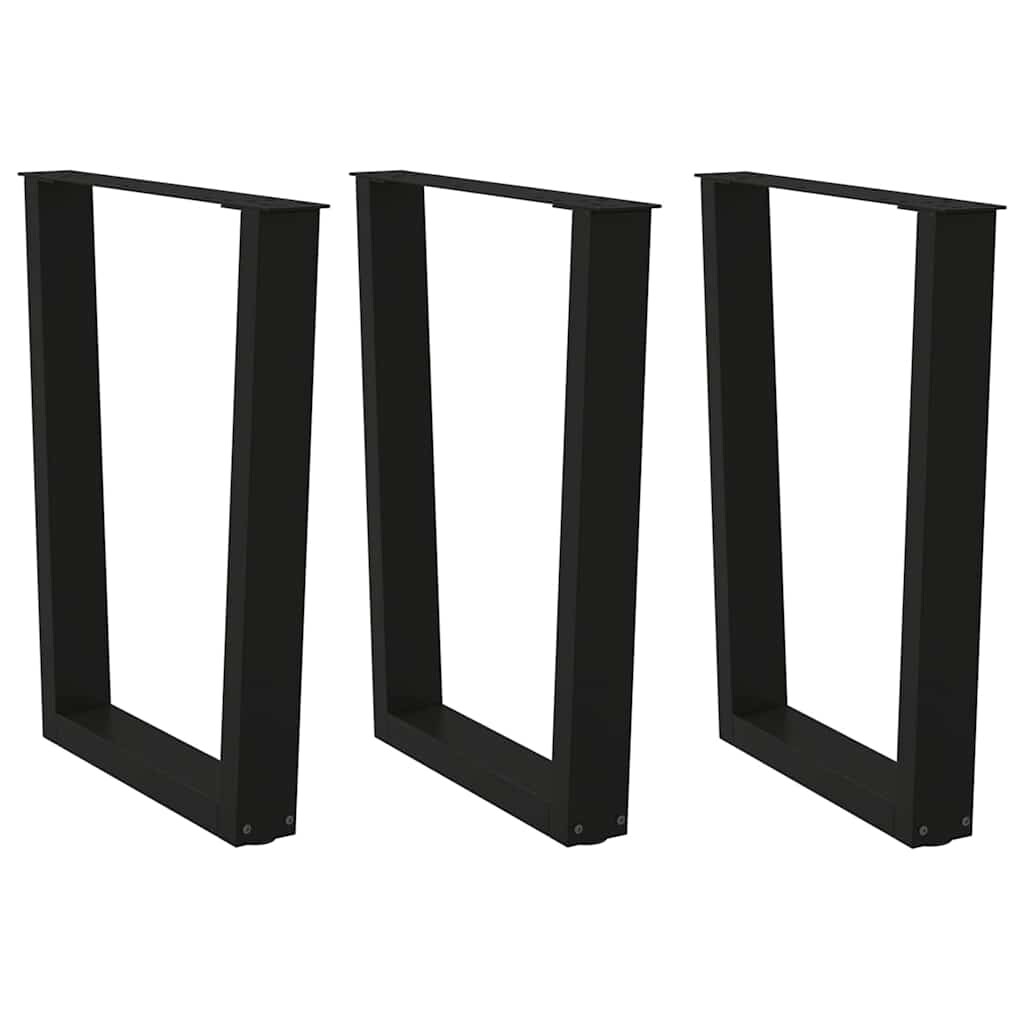 vidaXL Esstisch Beine V-Form 3 Stück Schwarz 70x(72-73,3) cm Stahl