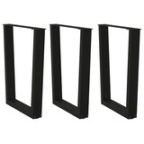 thumbnail of vidaXL Esstisch Beine V-Form 3 Stück Schwarz 70x(72-73,3) cm Stahl