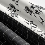 thumbnail of Bettwäsche Set Baumwolle 135x200 Renforce Weiß Schwarz Blumen design Wendeseite Kariert Reißverschluss