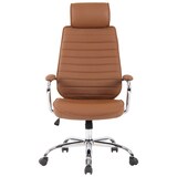 thumbnail of Silla de oficina Rako de cuero auténtico Marrón claro