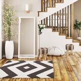 thumbnail of Relaxdays Fellhocker, Deko Hocker Kunstfell, Sitzhocker mit Holzbeinen, rund, rustikal, H x D: 42 x 33 cm, grau/braun