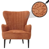 thumbnail of Loungestoel HWC-K37, cocktail/oor fauteuil Gestoffeerde stoel retro vintage stof chenille (500g/m²) Oeko-Tex ~ oranje