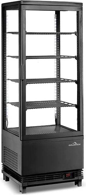 Positive Kühlvitrine Schwarz 98 Liter Full Black PREMIUM - GOLDINOX