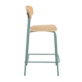 thumbnail of Lot de 2 chaises hautes en métal et bois bleu clair