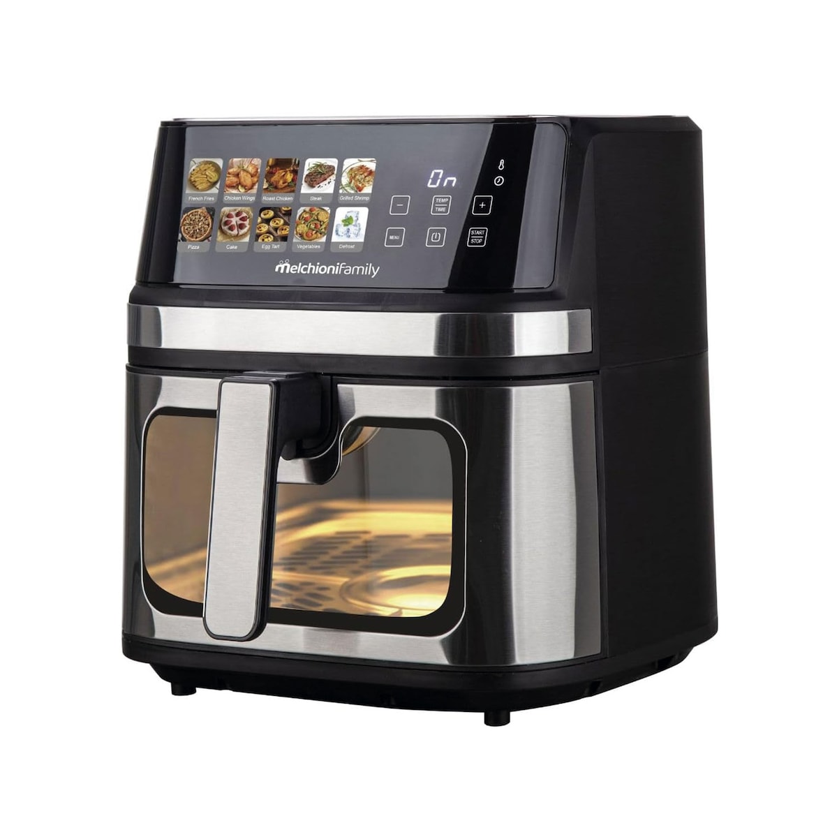 MELCHIONI FAMILY Fritadeira de ar GAIA PLUS 8L, 2200 W, resistência dupla, display LED, temperatura ajustável, preta, 118340044